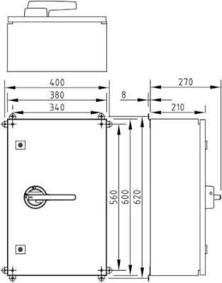Interrupteur-sectionneur de sécurité AC-21:200 A AC-23:200 A H03 coffret en acier inoxydable 3 pôles