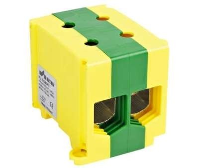 Borne KL 2x240PE Empreinte Hex 8 jaune-vert