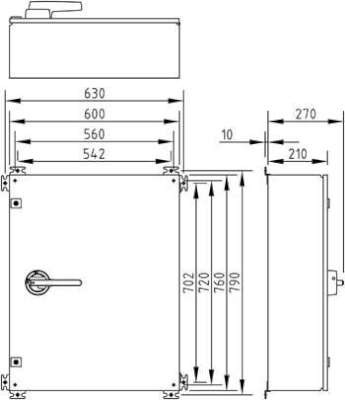 Interrupteur-sectionneur de sécurité AC-21:315 A AC-23:315 A H04 coffret en acier inoxydable 6 pôles