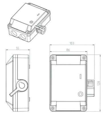 Interrupteur-sectionneur actionné latéralement AC-21:16 A AC-23:16 A 4 pôles jaune/rouge KSM coffret polycarbonate