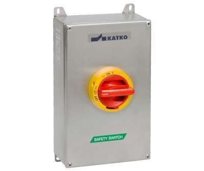 Interrupteur-sectionneur de sécurité AC-21:80 A AC-23:40 A H32 coffret en acier inoxydable 4 pôles jaune/rouge