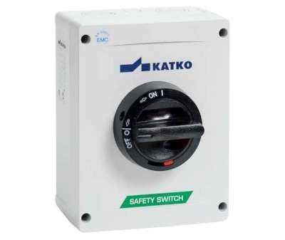 Interrupteur-sectionneur de sécurité AC-21:100 A AC-23:63A, 3 pôles, coffret polycarbonate M3EMC incl. perçages et presse-étoupes 2XM32MEMC, poignée jaune/rouge