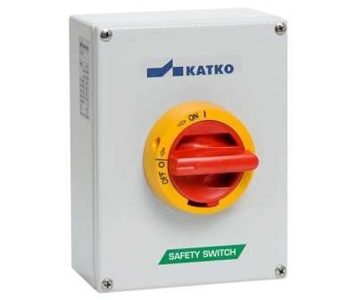 Interrupteur-sectionneur de sécurité AC-21:40 A AC-23:25 A TE005 coffret en tôle d''acier 3 pôles jaune/rouge