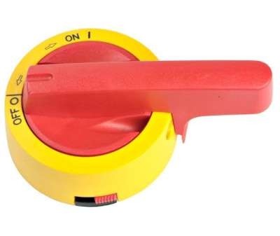 Handle LK12 Y/R for KU 100-160 A, VKE 125-160 A, KVKE 63-160 A, VKA 200-250 A, jaune/rouge