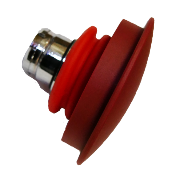 Bouton poussoir 70mm Pousser Tirer soufflet Rouge - compatible contacts IP68