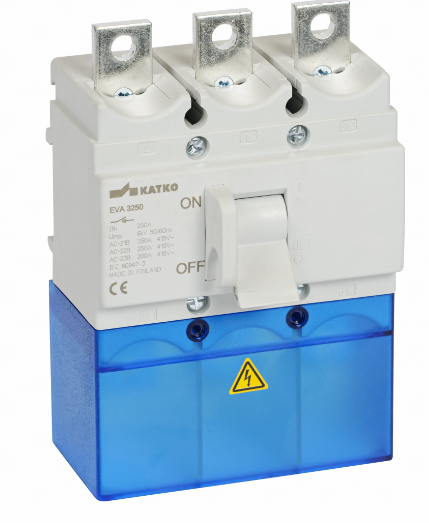 Interrupteur-sectionneur à levier AC-22:250 A 3 pôles incl. couvercle de bornes et barrières de phase