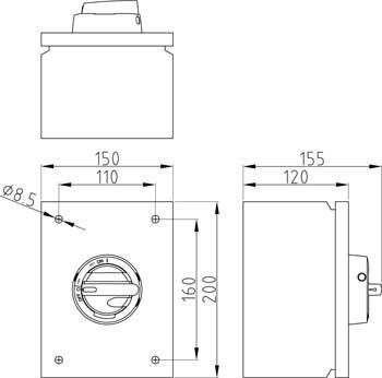Interrupteur-sectionneur de sécurité AC-21:40 A AC-23:25 A TR007 coffret en tôle d''acier 8 pôles jaune/rouge