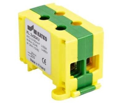 Borne KL 2x50PE Empreinte Hex 5 jaune-vert