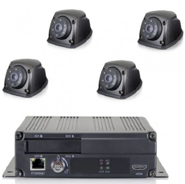 Kit système 360° comprenant 4 caméras 1080 Full HD 170° et boitier de contrôle ARM Cotex A9
