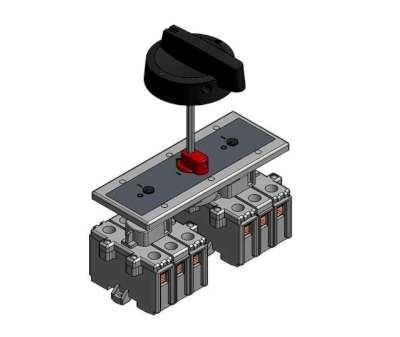 Change-over switch for VKA 125-160 A, Positions 1, 0, 2 with supporting steel