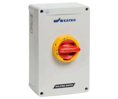 Interrupteur-sectionneur de sécurité AC-21:100 A AC-23:63 A2xM40 cable glands coffret aluminium A3 3 pôles jaune/rouge